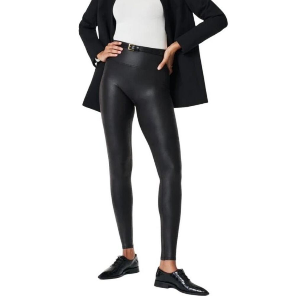 Spanx Faux Leather Leggings Size Small - Picture 2 of 16